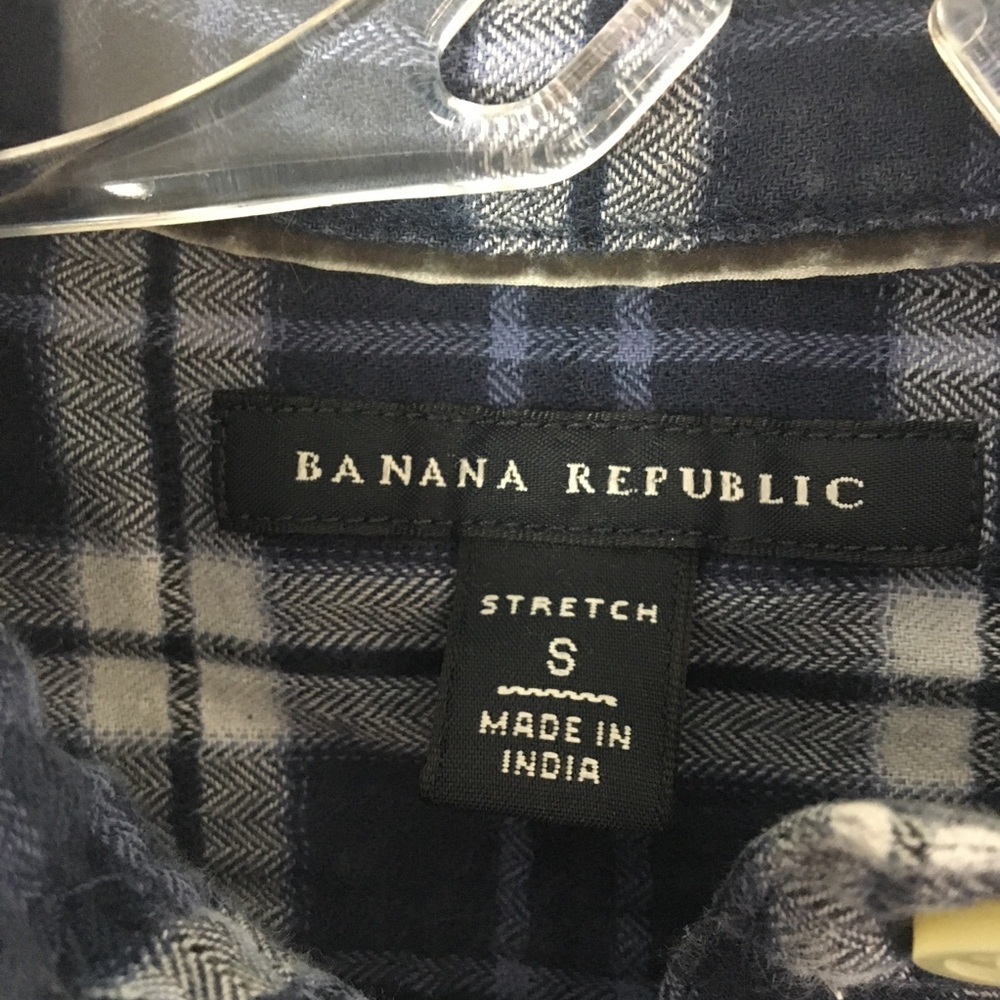 Banana Republic Blue Plaid Flannel Ruffle Shirt - Picture 15 of 16